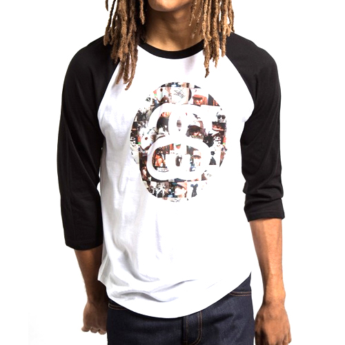 15 STUSSY PHOTO LINK RAGLAN White / Black 스투시 랭글런 티셔츠