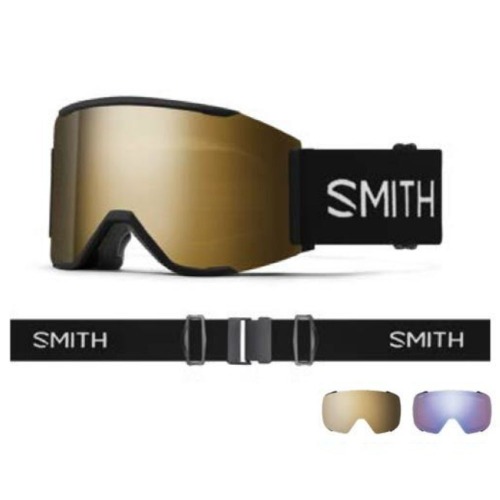 예약판매 2425 스미스 고글 스쿼드맥 SMITH SQUAD MAG BLACK CP SUN BLACK GOLD MIRROR + STORM BLUE SENSOR 보너스렌즈